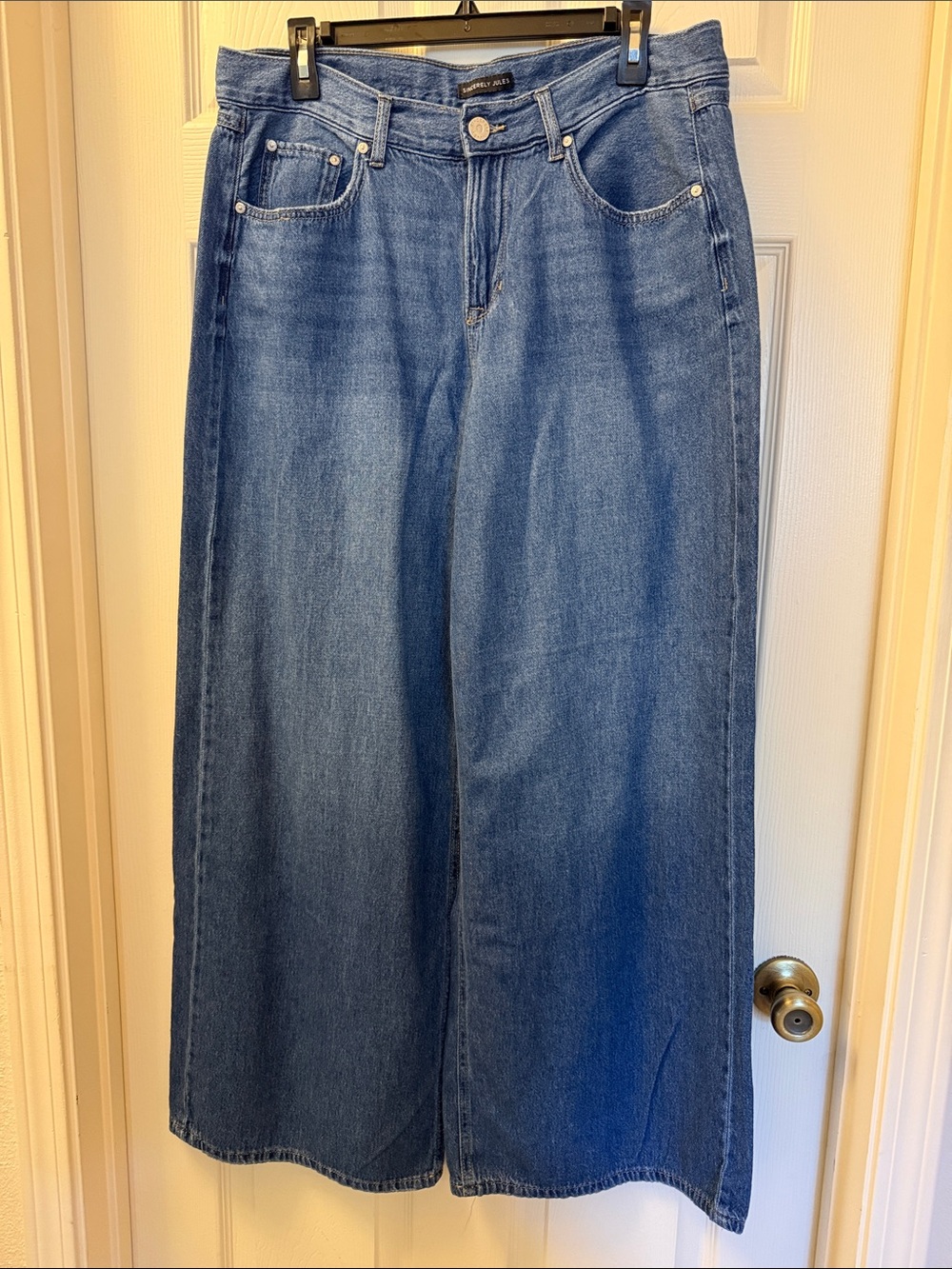 Sincerely Jules High-Rise Wide Leg Denim Jeans in Blue